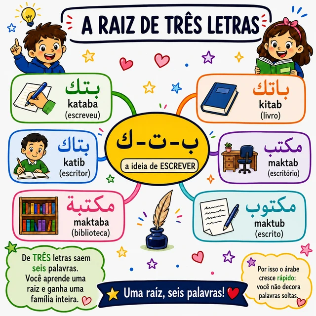 Mapa mental: uma raiz de três letras, muitas palavras